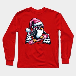 Sleek Slopes Penguin Long Sleeve T-Shirt